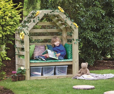 Child in reading nook