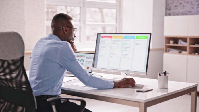 Man working at a desk