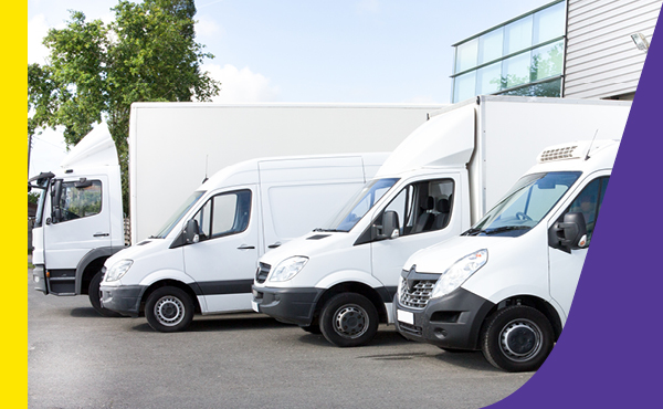 Fleet of white vans