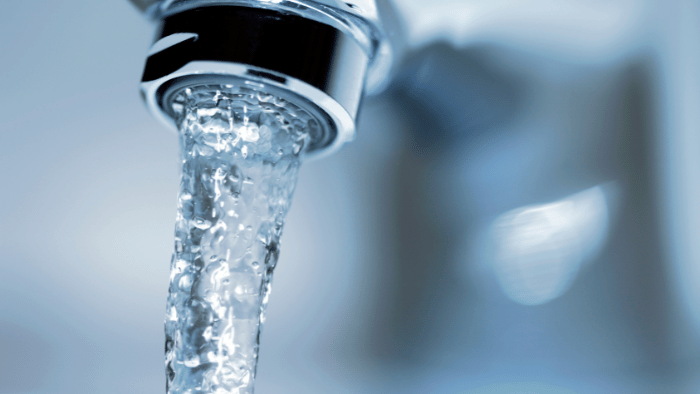 Running tap water