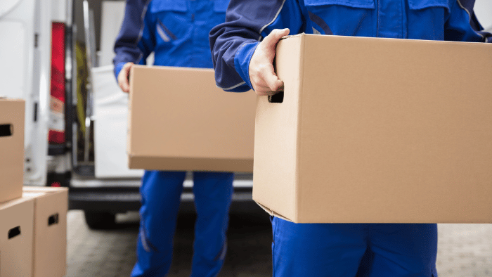 Movers moving boxes 