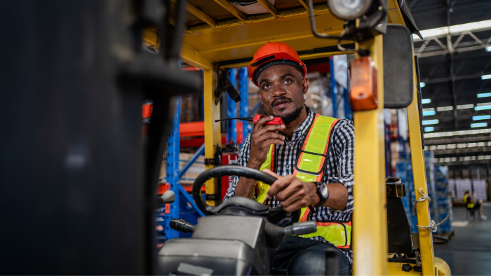 Plant machinery in use