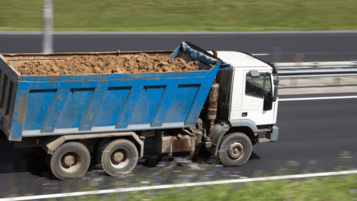 dump truck driving