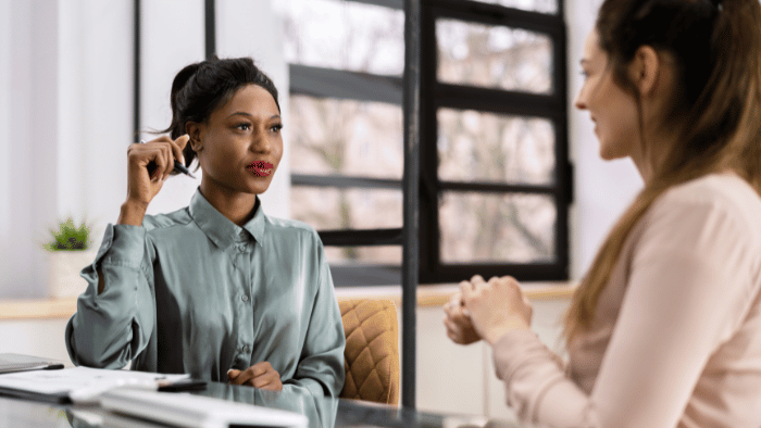 employees talking