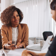 Two women talking