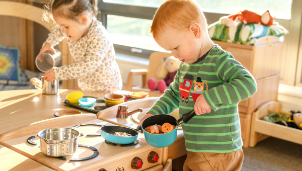 Child playing with toys