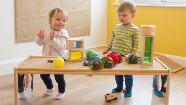 Children with sensory and messy play