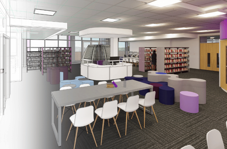 CAD design of library space