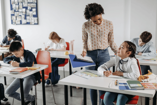 Teacher in a classroom