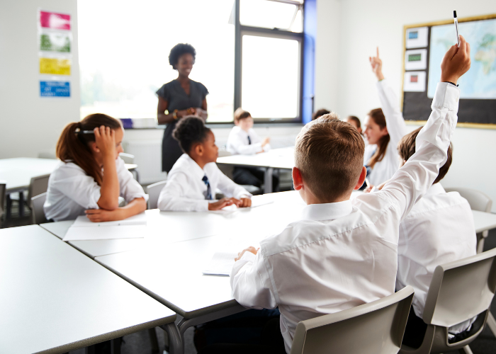 teaching in a classroom