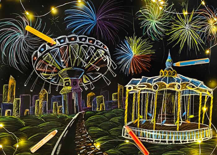 festive night drawing