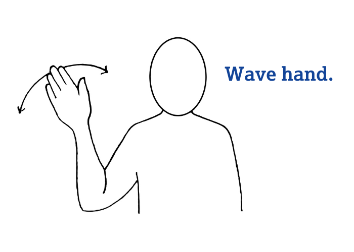 Makaton sign for goodbye