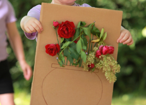 Cardboard flower art