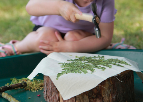 Leaf stamping art