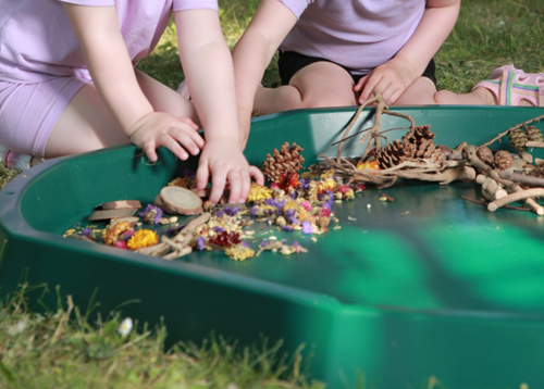 Outdoor play tray