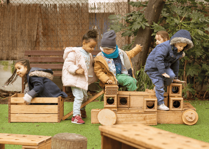 Children playing with blocks