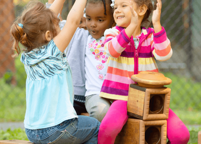 Children playing with blocks