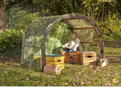 Girl reading outdoors