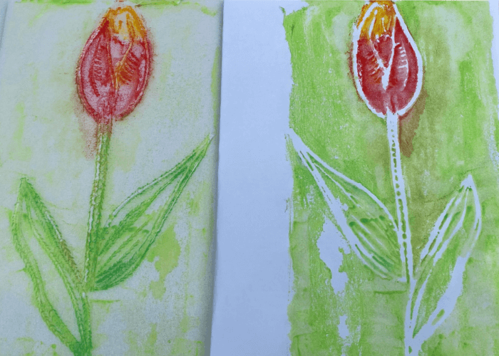 Printed flower painting