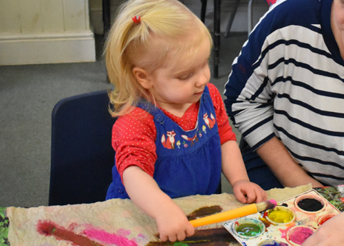 Young girl painting