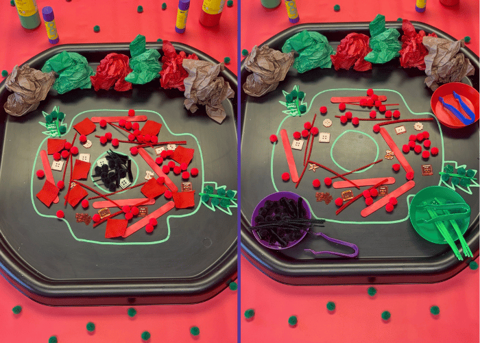 Colour sorting poppy tuff tray
