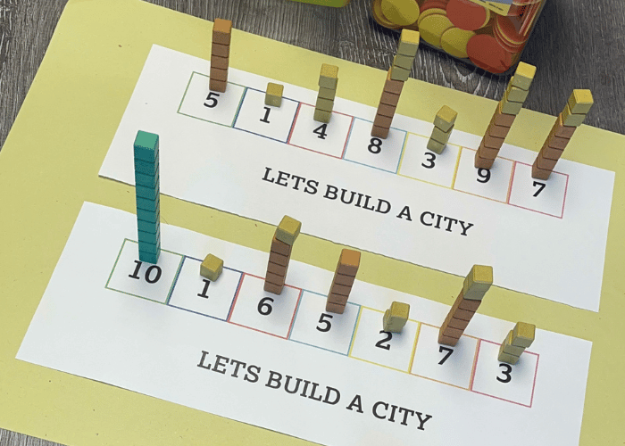 Base Ten worksheet representing numbers 