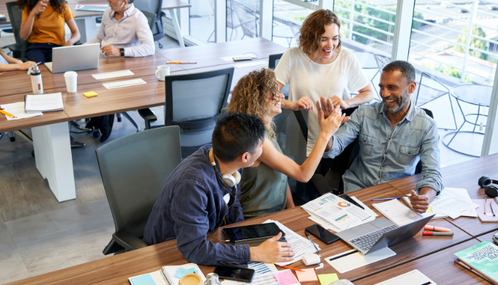 people working in an office