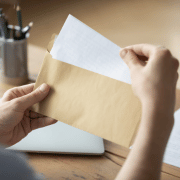 Envelope being filled