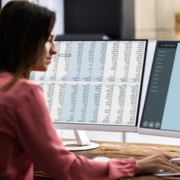 woman working on computer