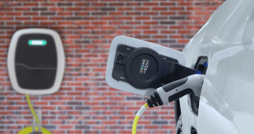 EV charger plugged in