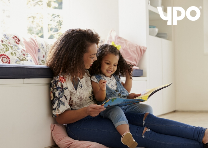 mother and daughter reading
