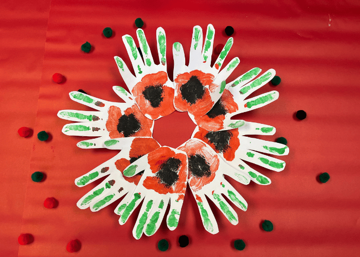 Remembrance Day Wreath made from children