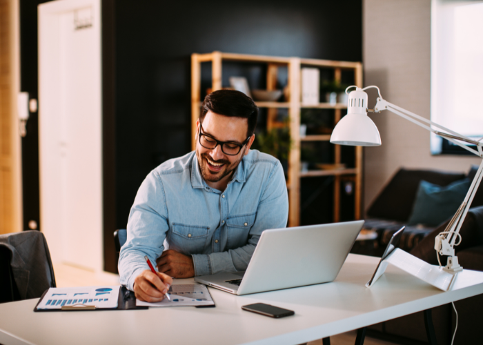Employee working from home