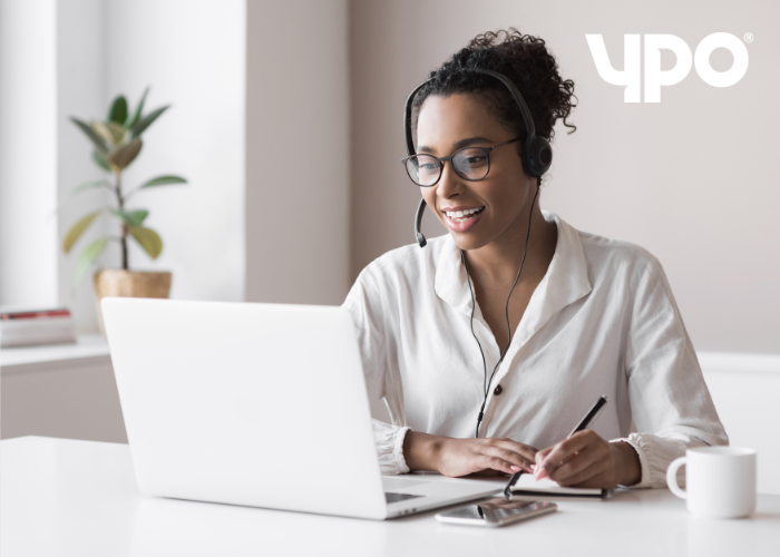 Woman working at her desk