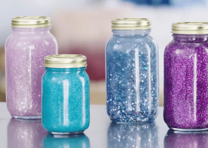 paint and glitter dream jars