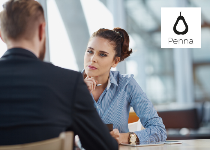 Two people having a meeting