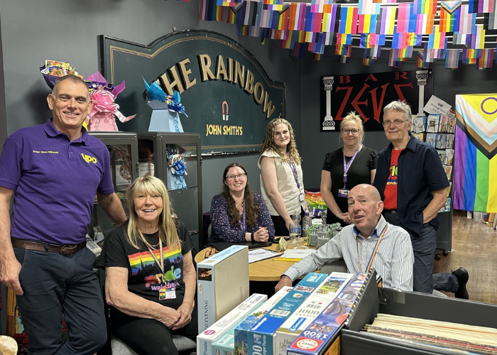 YPO team at the Wakefield pride shop