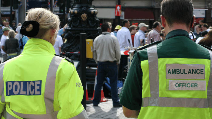 Emergency services police and ambulance