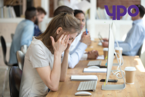 woman anxious at work
