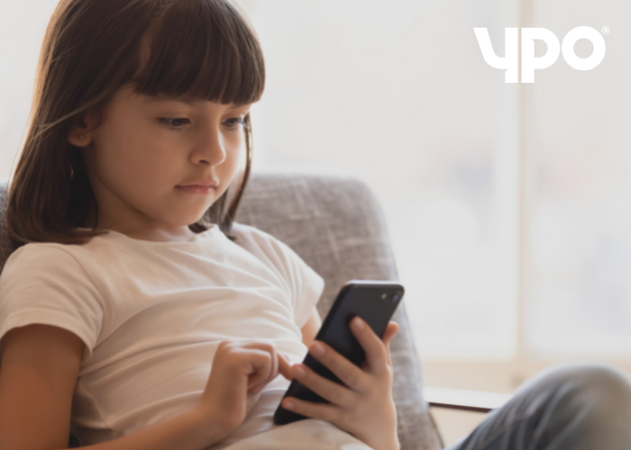 Child using phone