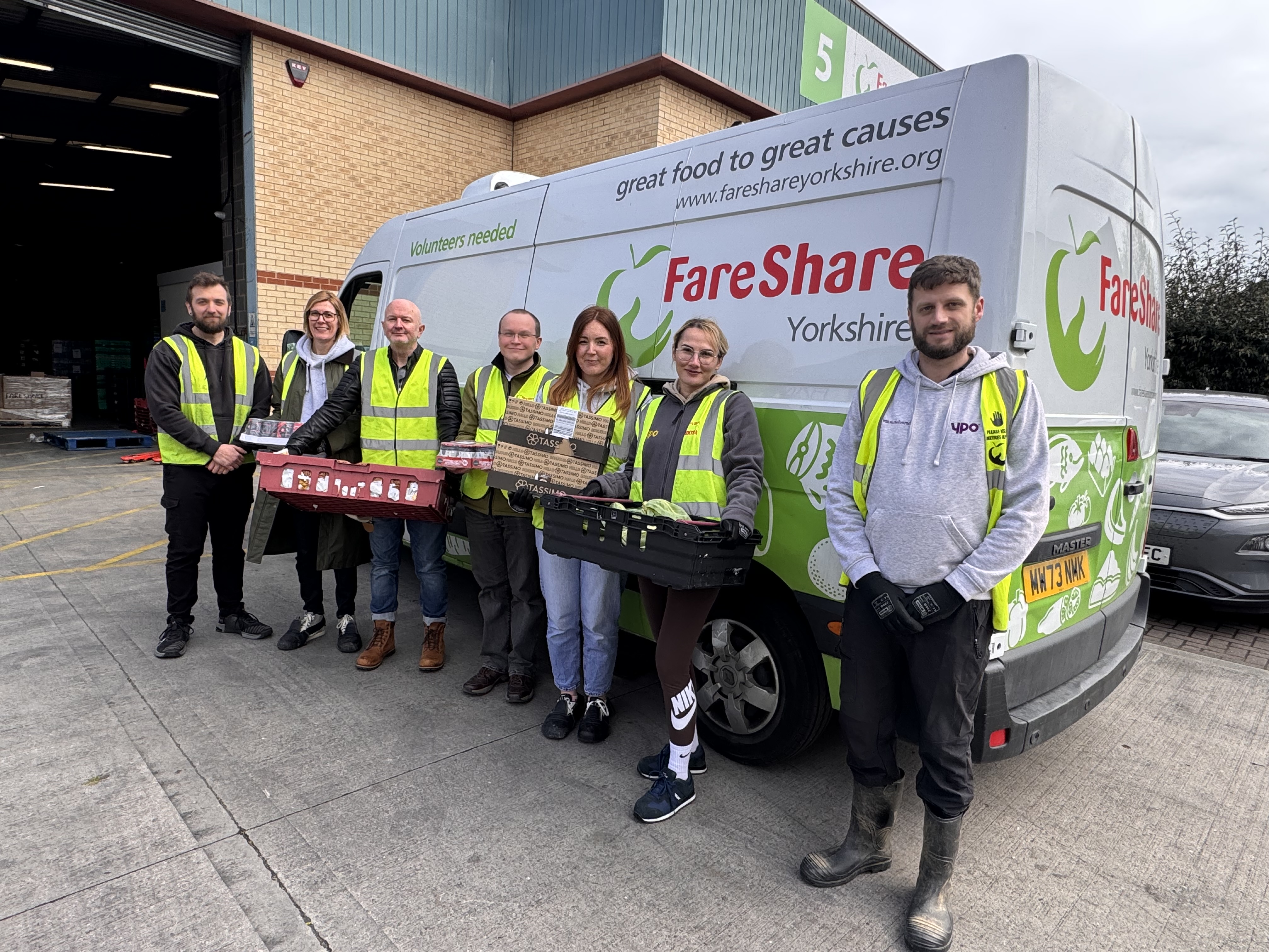 YPO stood at the side of a FareShare van